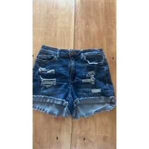 SO Goods For Life Super High Rise Curvy Distressed Denim Shorts Size 5 27W